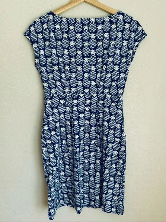 Boden Florrie Jersey Dress in Blue and White - Picture 7 of 8